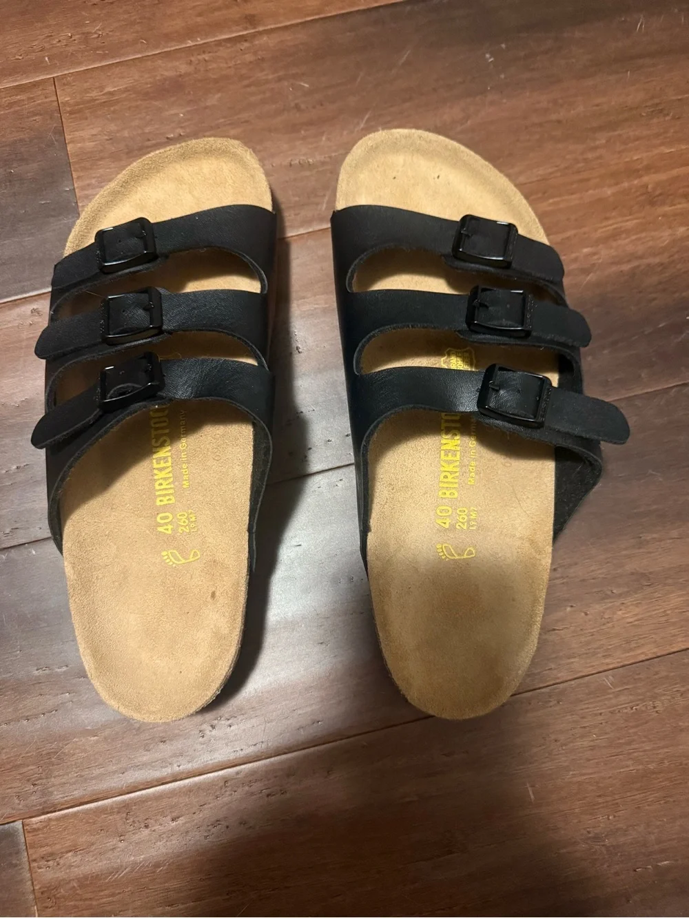 Birkenstock Black Triple-Strap Slide Sandals - Picture 1 of 4
